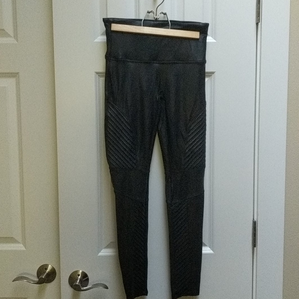 Spanx Faux Leather Moto Leggings